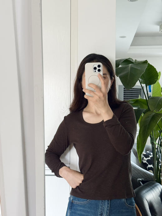 春秋打底｜显瘦锁骨杀~鹅蛋大领口长袖T恤打底衫包邮+三天无理由退换】 商品图5