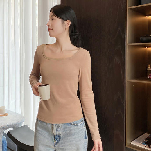 6%羊毛  大方领暖绒羊毛打底衣  A-5312 商品图1