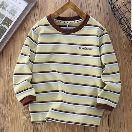 秋冬加厚条纹长T恤打底单穿110-170 商品图4