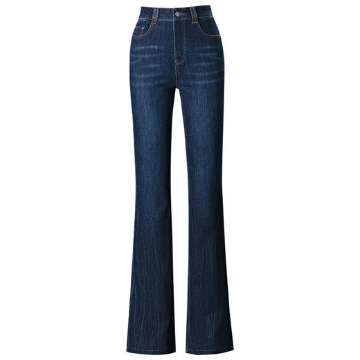 QYM 9856-Y牛仔喇叭裤宽松休闲裤气质优雅时尚高腰裤 商品图4