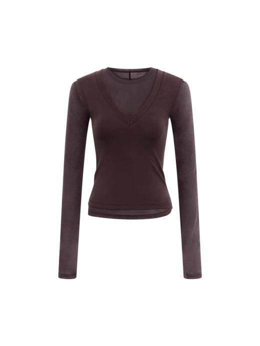 出逃赤岗西/25AWT176/莱赛尔修身羊毛T恤 商品图3