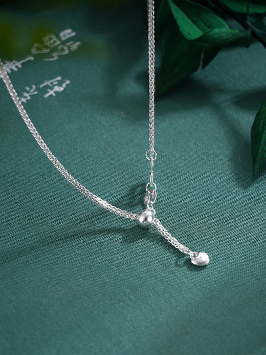 子佩集S990银【荷花福来】套链项链【MXDZ021】纯银花丝蓝色莲花荷花2509 商品图5