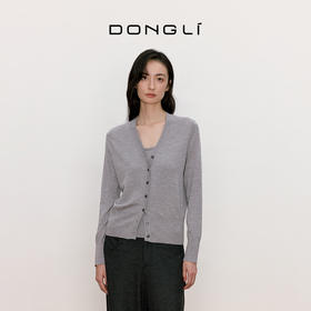 东黎 • 我不被驯化 山羊绒桑蚕丝女士秋季V领开衫 5394