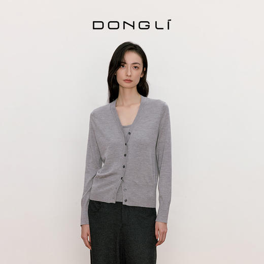 东黎 • 我不被驯化 山羊绒桑蚕丝女士秋季V领开衫 5394 商品图0