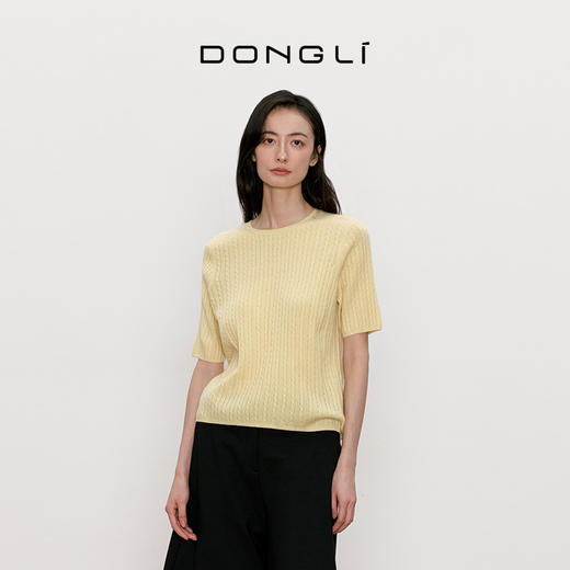 东黎 • 我不被驯化 小山羊绒女士秋季绞花半袖 5516 商品图7