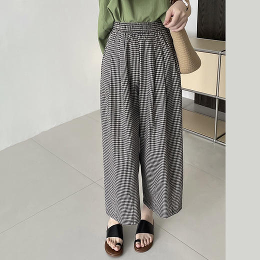 裁缝学苑AH68格子裤阔腿裤打版裁剪女山本裤高腰九分休闲裤子宽松 商品图1