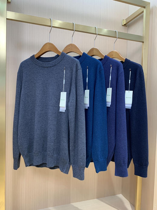 🔥衣柜必备❗️【意大利Marland男士圆领罗纹针织衫】外穿有型、内搭显贵！男士正肩打底衫，低调简约，简洁又大气  ✅亲测款，保暖性强、包裹性绝！⚠️有它保暖又不臃肿 商品图0