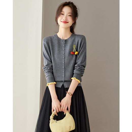 CC 27-25151开衫外套拼色南瓜毛衣外搭洋气针织衫 商品图2