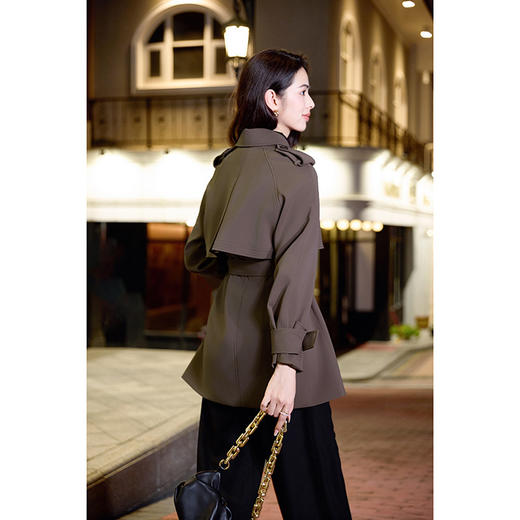 「高货kbnq」全新升级【铂金会员477/天猫649/差价172】(00916)洛诗琳翻领休闲风衣女2025秋季高级感小个子英伦风外套 商品图3