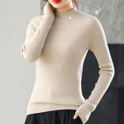 CC2025新款女士毛衣洋气高级感简约时尚打底衫秋冬内搭修身显瘦上衣 商品图2