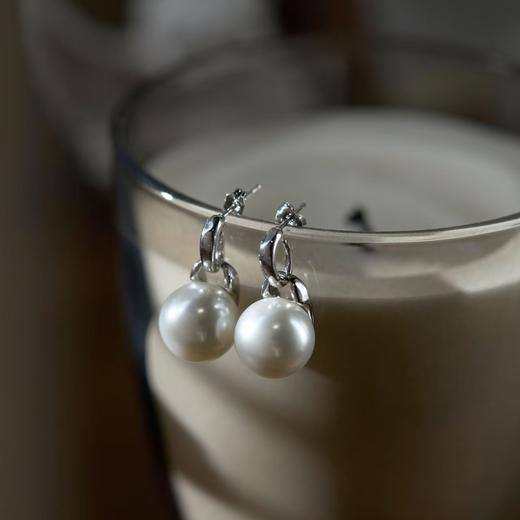 进口施华洛珍珠耳环欧阳娜娜同款大点位百搭 商品图0