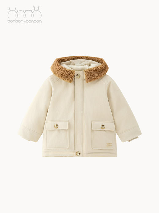 米白色派克羽绒大衣 商品图0