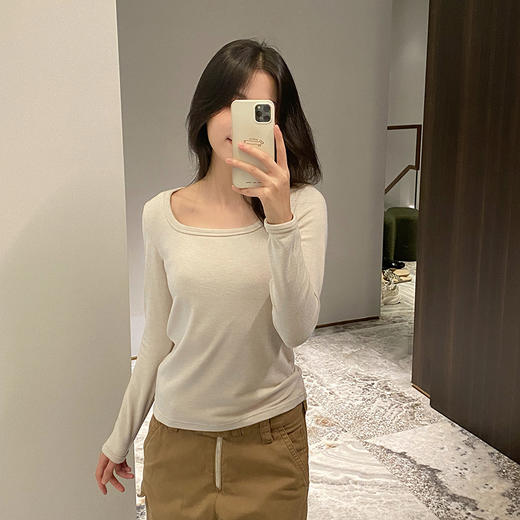 6%羊毛  大方领暖绒羊毛打底衣  A-5312 商品图3