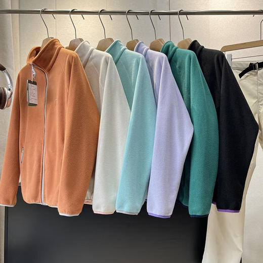 2025多巴胺秋冬情侣款立领开衫夹克抓绒拉链卫衣摇粒绒外套 商品图2