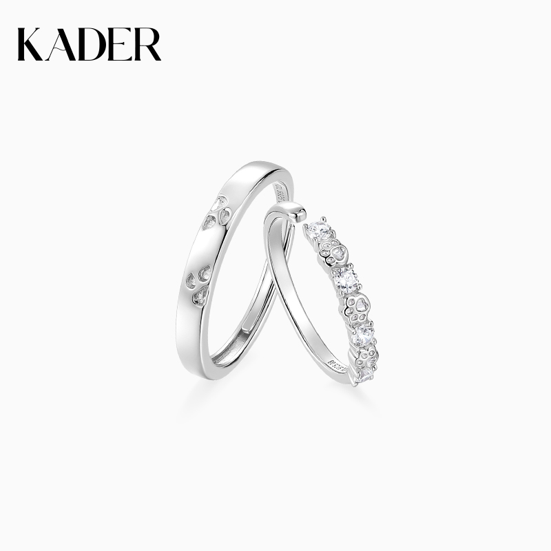 卡蒂罗KADER 恋爱印记情侣对戒 豹豹猫猫双向奔赴 萌趣浪漫独特原创设计 小众轻奢百搭男女友款#好运