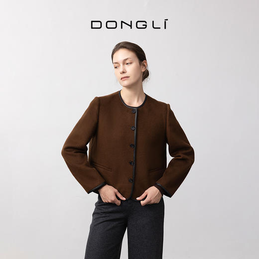 东黎 • 我不被驯化 山羊绒女士秋季皮边短款大衣 5309 商品图2