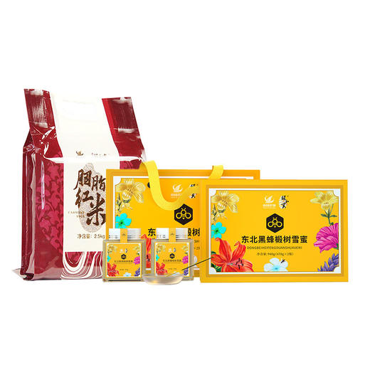 中国农垦-颐和贡东北黑蜂椴树雪蜜+中国农垦-颐和贡胭脂红米2.5kg 组合 商品图0