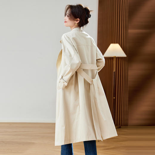 宽松休闲减龄收腰，时尚大衣外套女式风衣HR-MUZL8092 商品图2