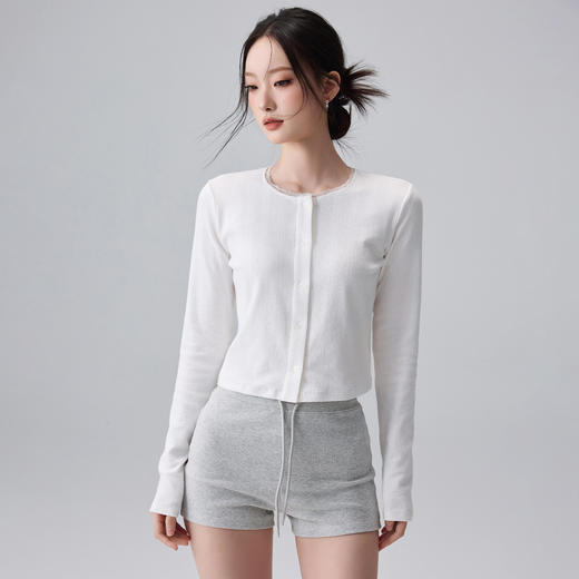 跃牌【周游世界】秋冬新款瑜伽服女纯棉透气短款休闲叠穿长袖薄外套TP0979 商品图1