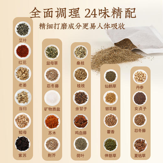 【品牌方直销】纯春堂云南本草二十四味泡脚中药包艾草艾叶老姜红花泡脚包男女足浴粉包非驱寒 商品图2