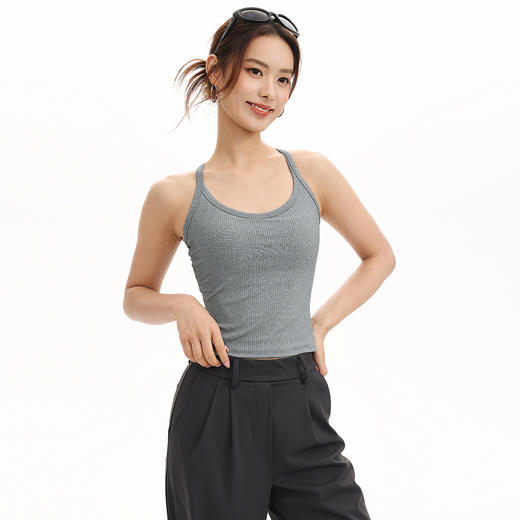 跃牌【周游世界】秋冬新款固定杯少女感内搭吊带打底运动内衣训练健身背心BR1666 商品图2