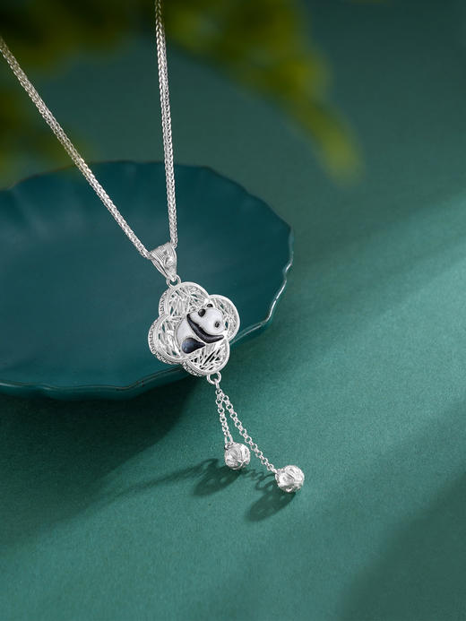 子佩集S990银【窗竹影摇】双面套链项链【DSDZ001】大师工坊原创作品花丝珐琅彩2509 商品图5