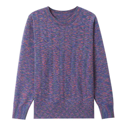 CC紫色圆领针织衫女春秋2025年气质款长袖打底套头宽松显瘦通勤毛衣 商品图4