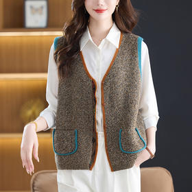 CC粗线毛衣开衫马甲2025新款马夹外套漂亮洋气针织背心外搭