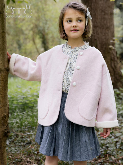 粉白双面毛呢外套 商品图3