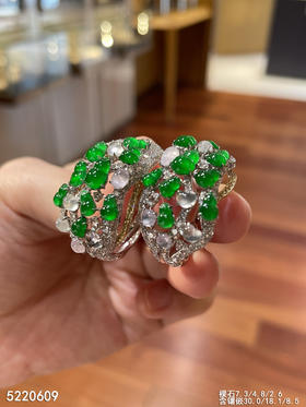 老坑玻璃种艳绿葫芦耳扣【5220609】具体价格微信咨询