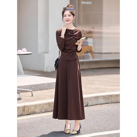 轻熟优雅风针织套装，松弛感穿搭长袖上衣长裙两件套HR-SNX3186 商品图2