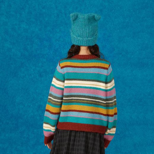 复古彩虹条开衫毛衣-纪念日百货门店同款166543152 商品图2