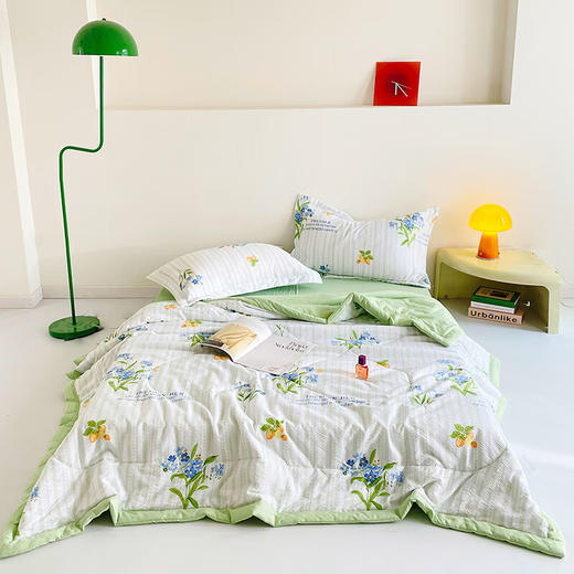 PLOVER啄木鸟(PLOVER)夏凉被-泡泡纱鲜豆被（200*230CM） 青青草原 200cm*230cm 商品图3