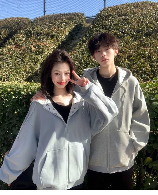 NASA情侣复古开衫连帽卫衣春秋新款美式宽松舒适休闲百搭时尚夹克 商品图1