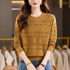 CC圆领短款温柔风简约浅色针织打底衫女春秋时尚单品 通勤百搭毛衣 商品缩略图1