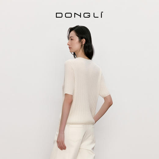 东黎 • 我不被驯化 小山羊绒女士秋季绞花半袖 5516 商品图3