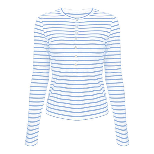 跃牌【周游世界】秋冬新款瑜伽服女韩系慵懒宽松亨利领长袖T恤TP0941 商品图4