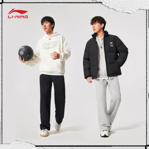 李宁反伍BADFIVE男子直筒加绒保暖宽松卫裤AKLV781 商品图2