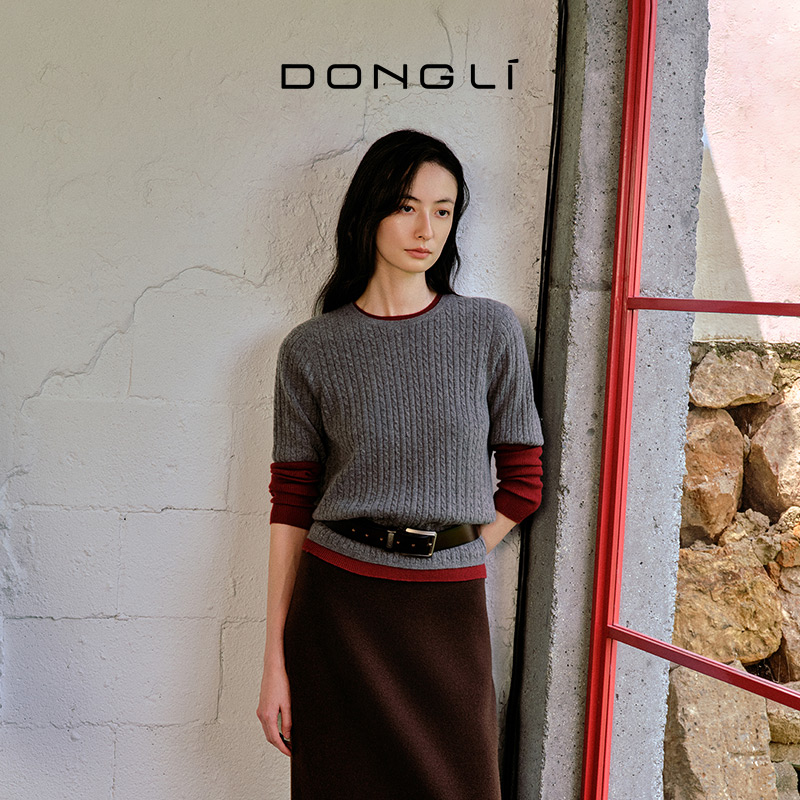 东黎 • 我不被驯化 小山羊绒女士秋季绞花半袖 5516