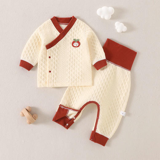 酷米绨宝宝保暖内衣套装秋冬家居服高腰护肚舒适男女宝宝66-100 商品图1