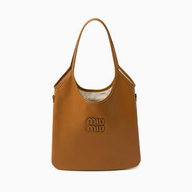 Miu Miu 女士皮革刻字徽标 IVY 皮革单肩包 棕色 5BG231 2CRW F0046 VMLN