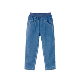 英氏童装裤子男女童牛仔裤春秋新款束脚加绒牛仔裤YRKCJ32158A