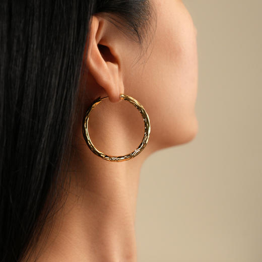 Garden of Eden 伊甸园系列 | 树纹耳圈（金银2色） 商品图7