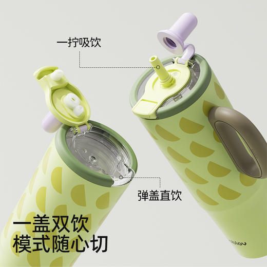 bablov巨无霸保温杯大容量吸管杯陶瓷覆层办公室水杯高颜值杯子女 商品图1