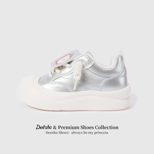 笛莎Deesha 女童童鞋2025冬季新款加绒厚底低帮板鞋 商品图0