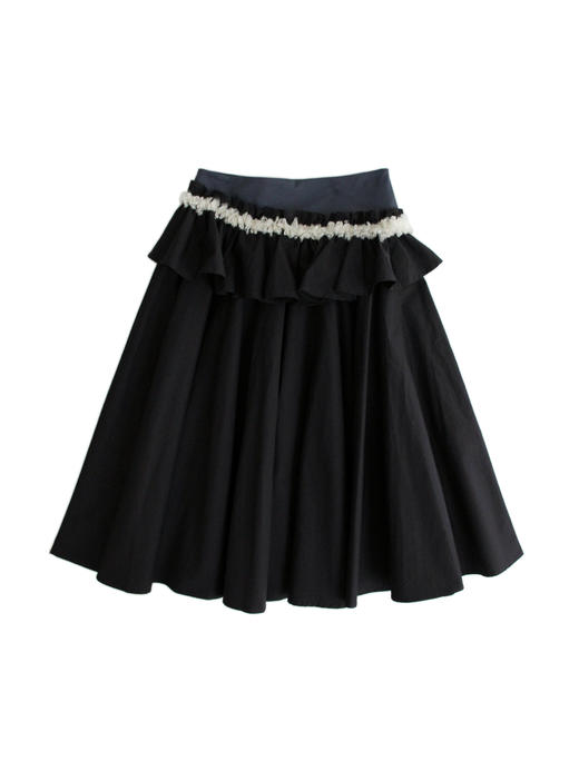 Kaiy Xiao 魔法星星系列 毛绒褶皱双层不规则长半裙 商品图4