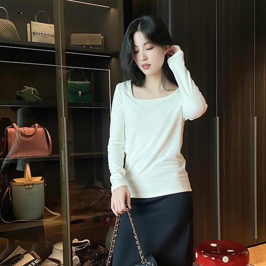 6%羊毛  大方领暖绒羊毛打底衣  A-5312 商品图4