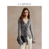 C+IMPRESS/西嘉兰精天丝羊毛花瓣边针织开衫上衣不规则造型感25冬 商品缩略图0