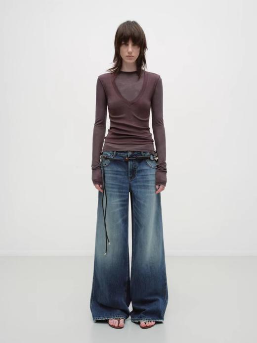 出逃赤岗西/25AWT176/莱赛尔修身羊毛T恤 商品图2