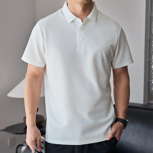 墨麦客男装凉感短袖POLO衫男2025夏季新款薄款华夫格男士翻领t恤 商品图2